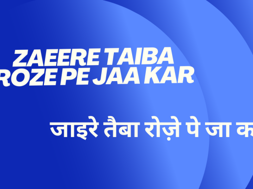 Zaeere Taiba Roze pe jaa kar / जाइरे तैबा रोज़े पे जा कर